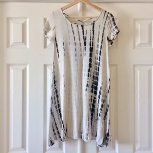White tie dye t-shirt dress